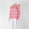 Isabel Marant Etoile Pink Check Frill Collar Blouse