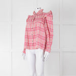 Isabel Marant Etoile Pink Check Frill Collar Blouse