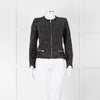Iro Black Boucle Jacket with Leather Trim