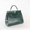 Aspinal of London Green Croc Large Florence Bag