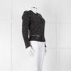 Iro Black Boucle Jacket with Leather Trim