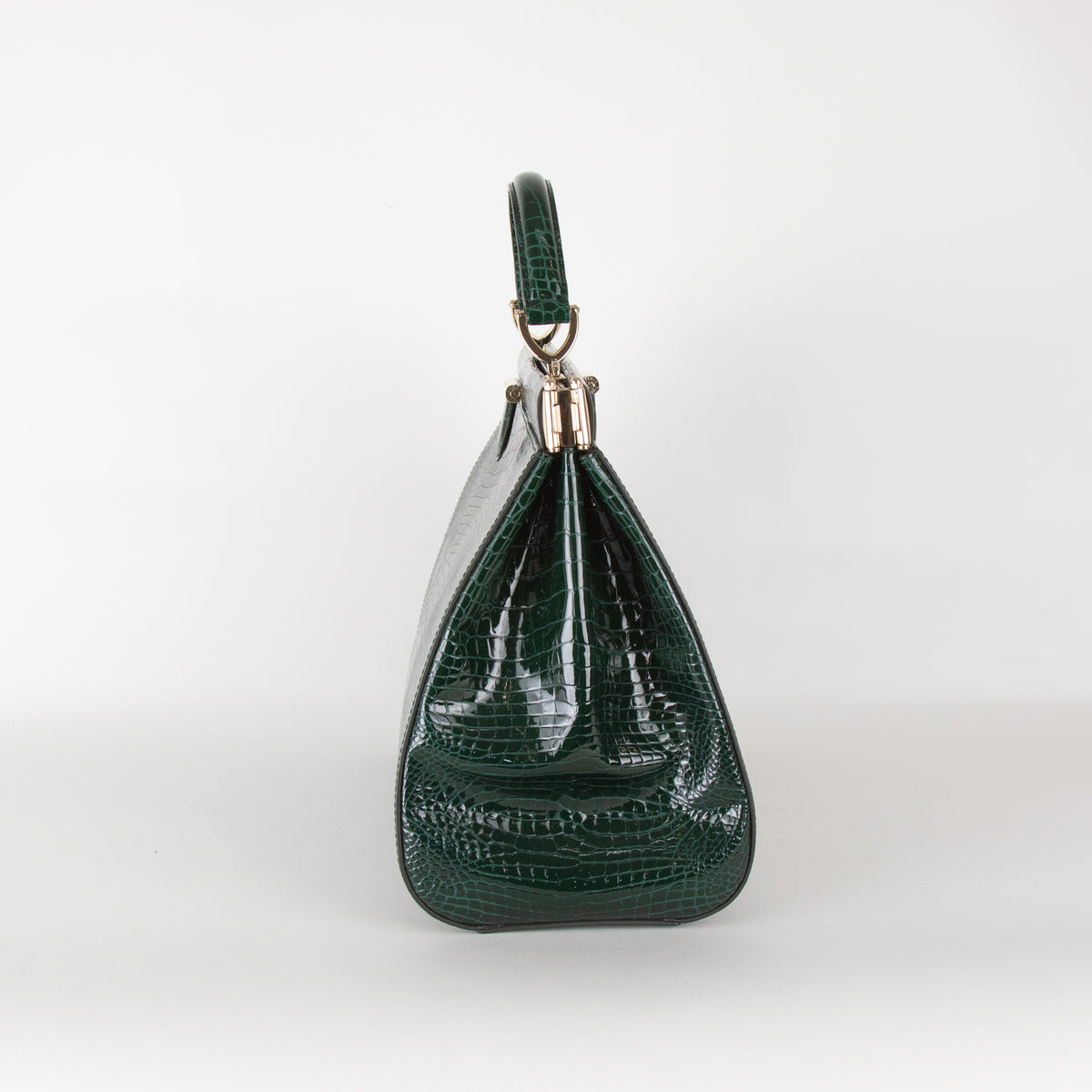 Aspinal of London Green Croc Large Florence Bag