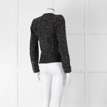 Iro Black Boucle Jacket with Leather Trim