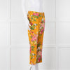 Dolce & Gabbana Yellow Floral Cigarette Trousers