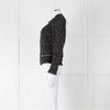 Iro Black Boucle Jacket with Leather Trim