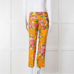 Dolce & Gabbana Yellow Floral Cigarette Trousers