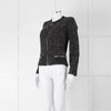 Iro Black Boucle Jacket with Leather Trim