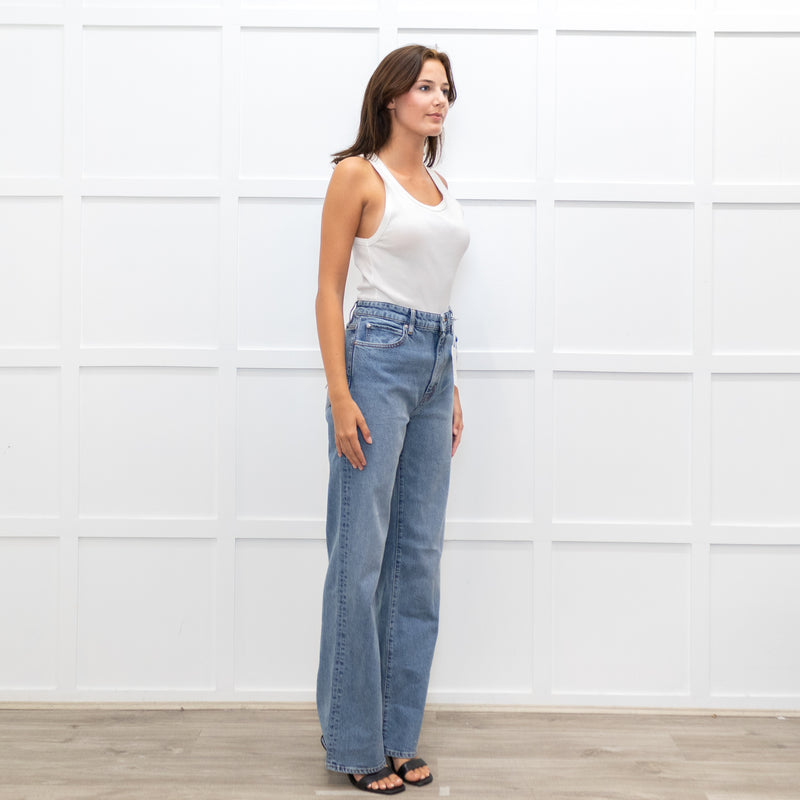 Frame Arrow Lela Blue Straight Leg Jeans