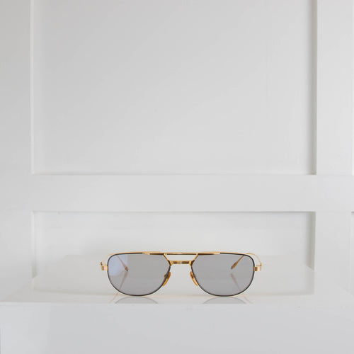 Jacques Marie Mage Gold Sunglasses Grey Lens