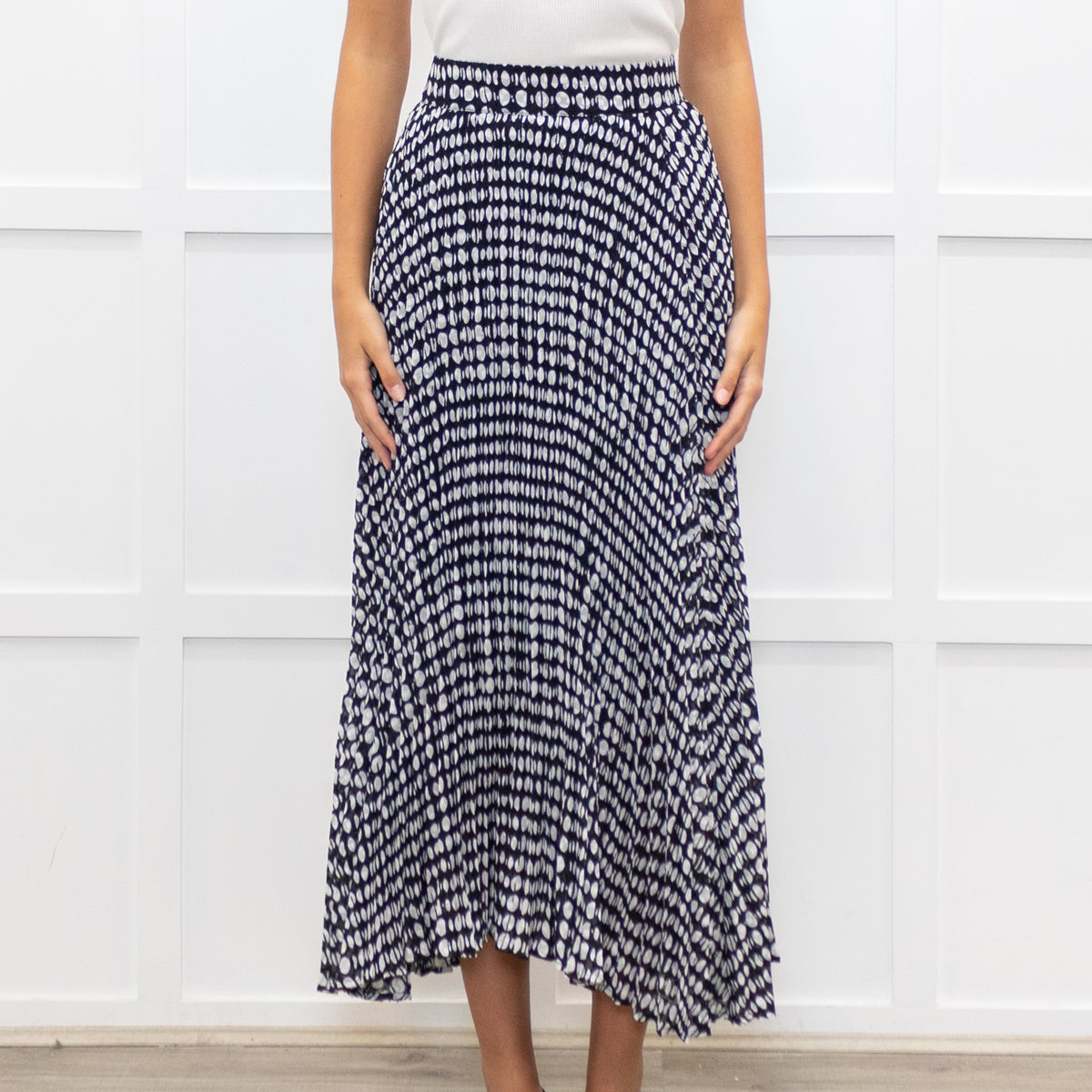 ba&sh Black & White Spot Bessie Skirt