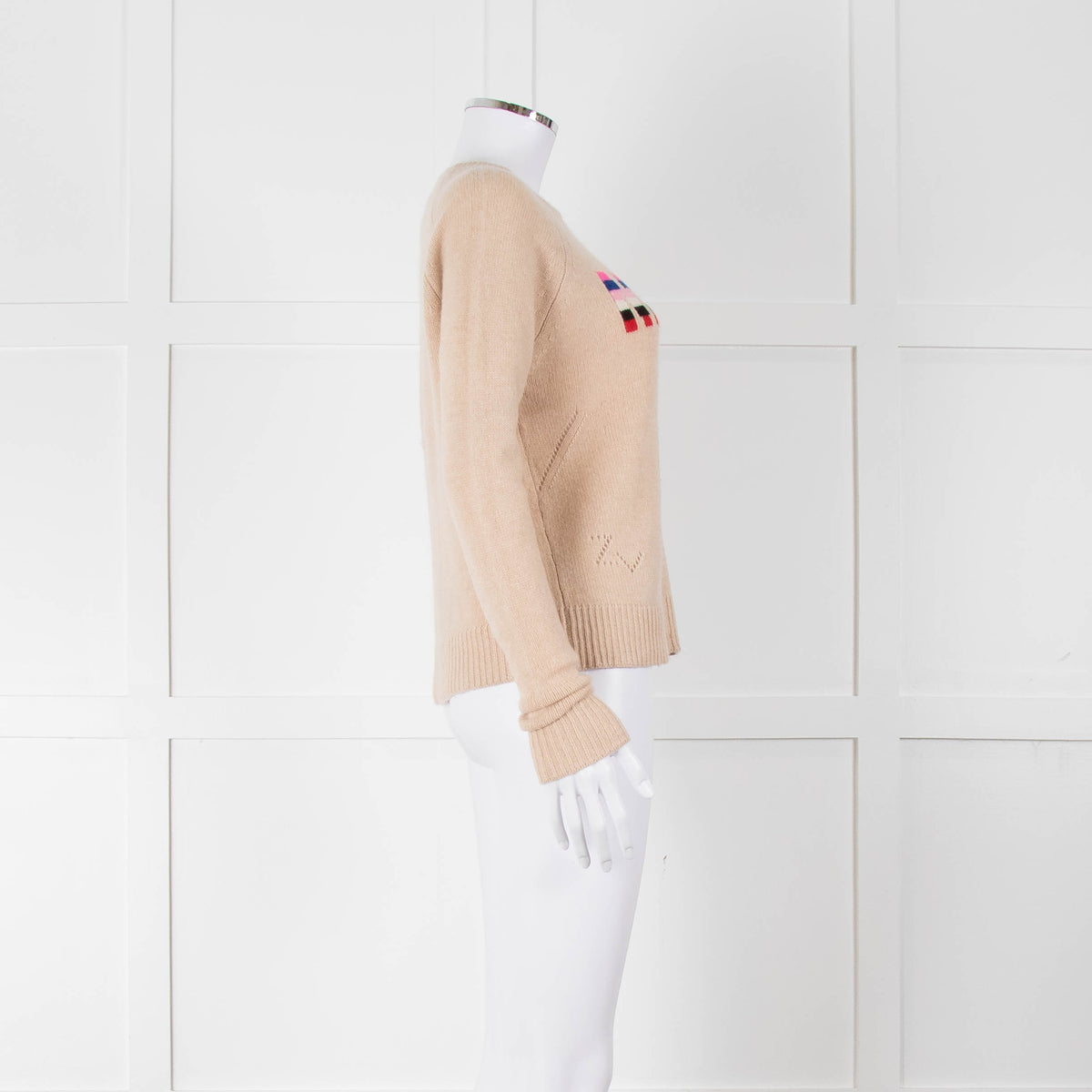 Zadig & Voltaire Camel Round Neck 'Music' Cashmere Sweater