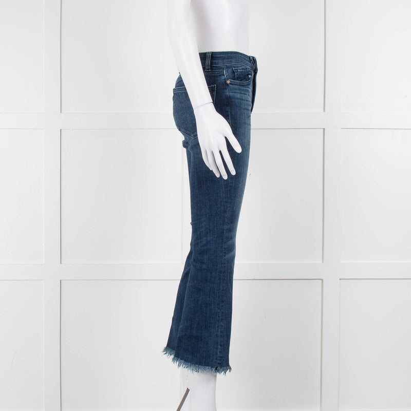 DL 1961 Blue Stretch Frayed Hem Jeans