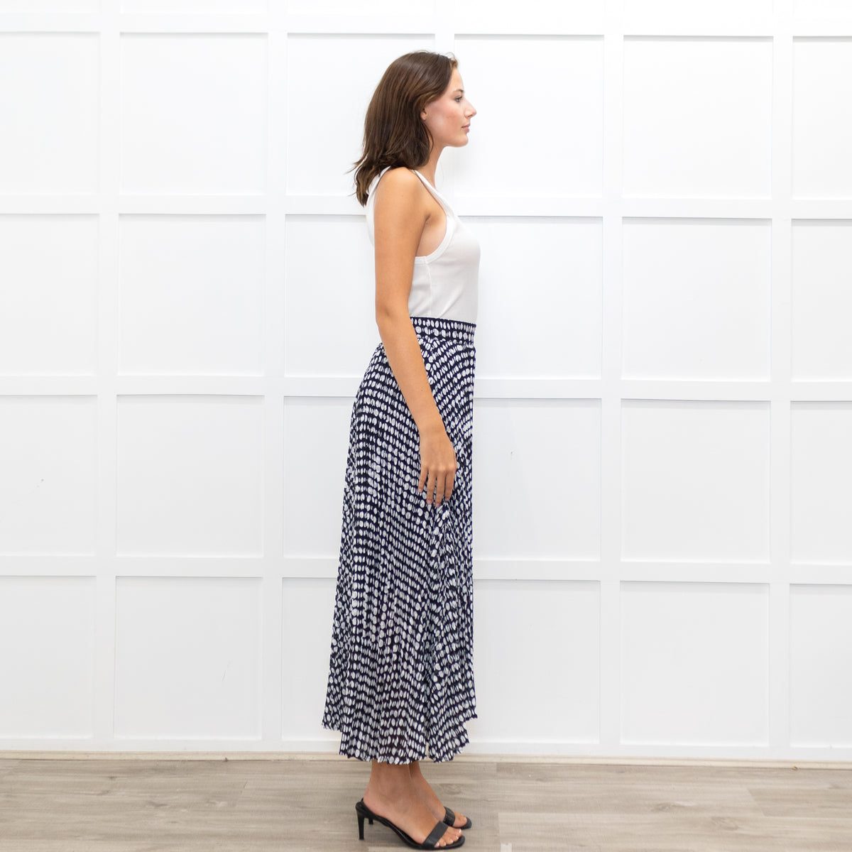 ba&sh Black & White Spot Bessie Skirt