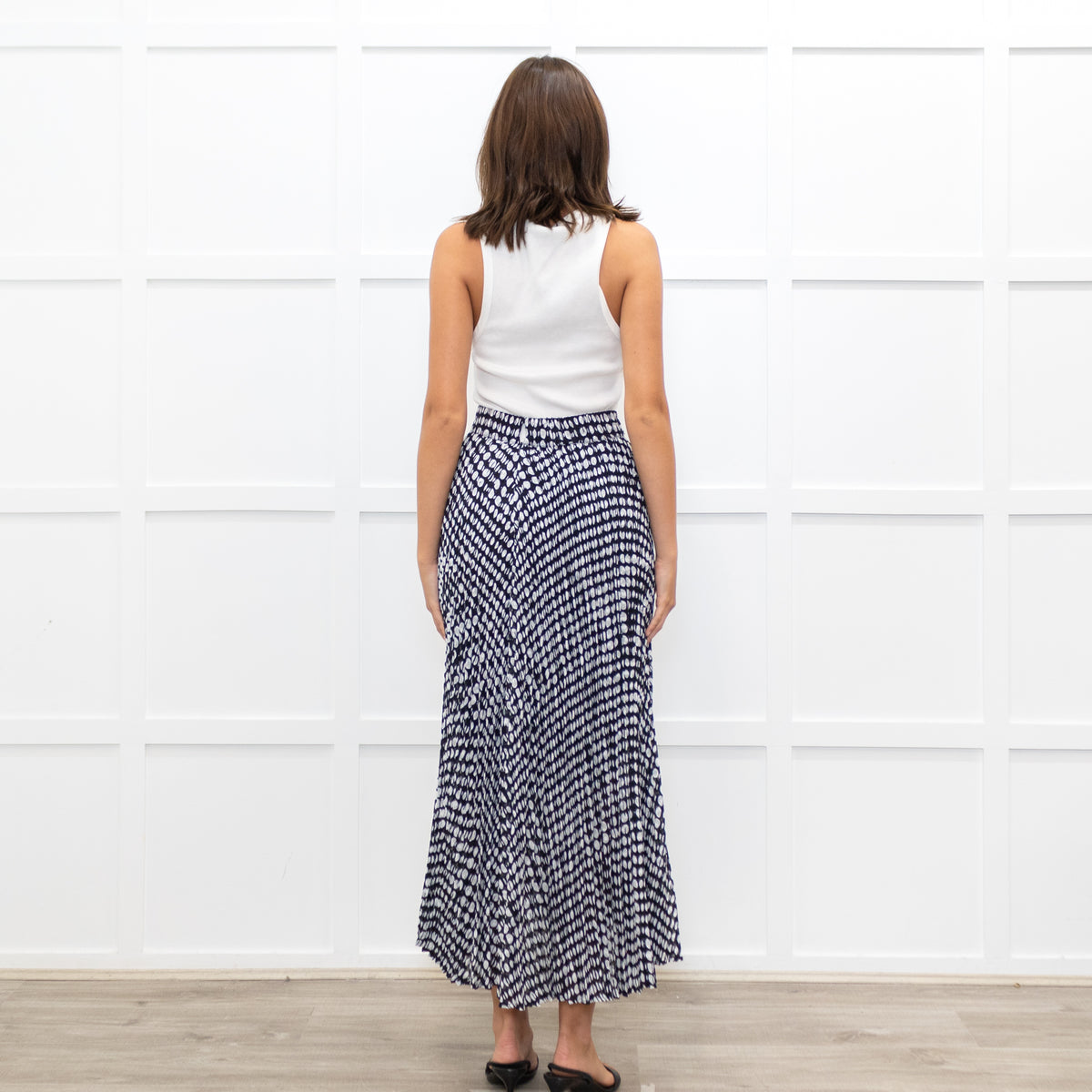 ba&sh Black & White Spot Bessie Skirt