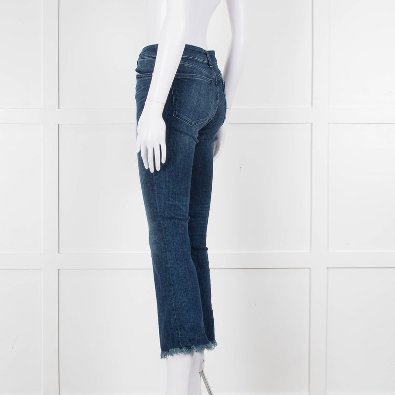 DL 1961 Blue Stretch Frayed Hem Jeans