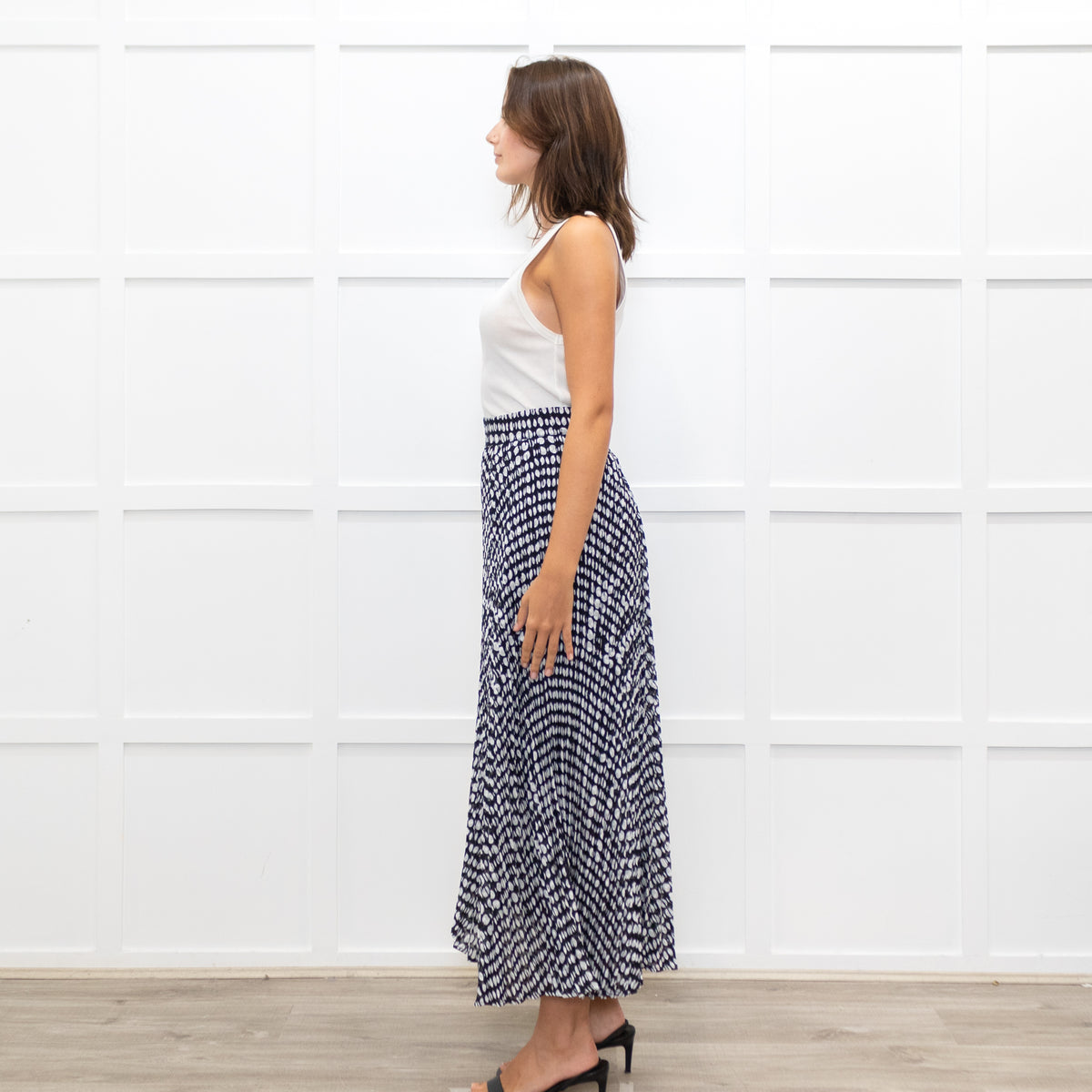 ba&sh Black & White Spot Bessie Skirt