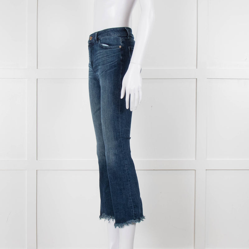 DL 1961 Blue Stretch Frayed Hem Jeans