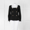 Reformation Boucle Square Neck Blazer with Gold Buttons