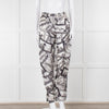 Joseph Grey Graphic Silk Jogger Style Trousers