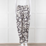 Joseph Grey Graphic Silk Jogger Style Trousers