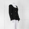 Reformation Boucle Square Neck Blazer with Gold Buttons