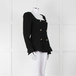 Reformation Boucle Square Neck Blazer with Gold Buttons