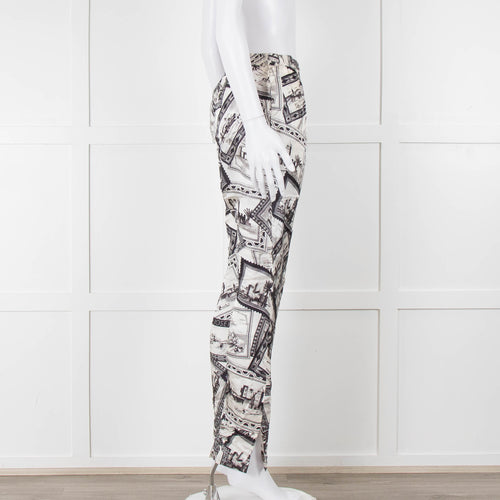 Joseph Grey Graphic Silk Jogger Style Trousers