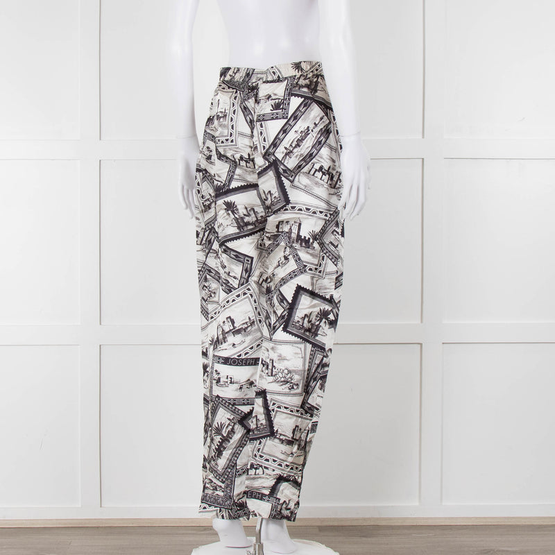 Joseph Grey Graphic Silk Jogger Style Trousers