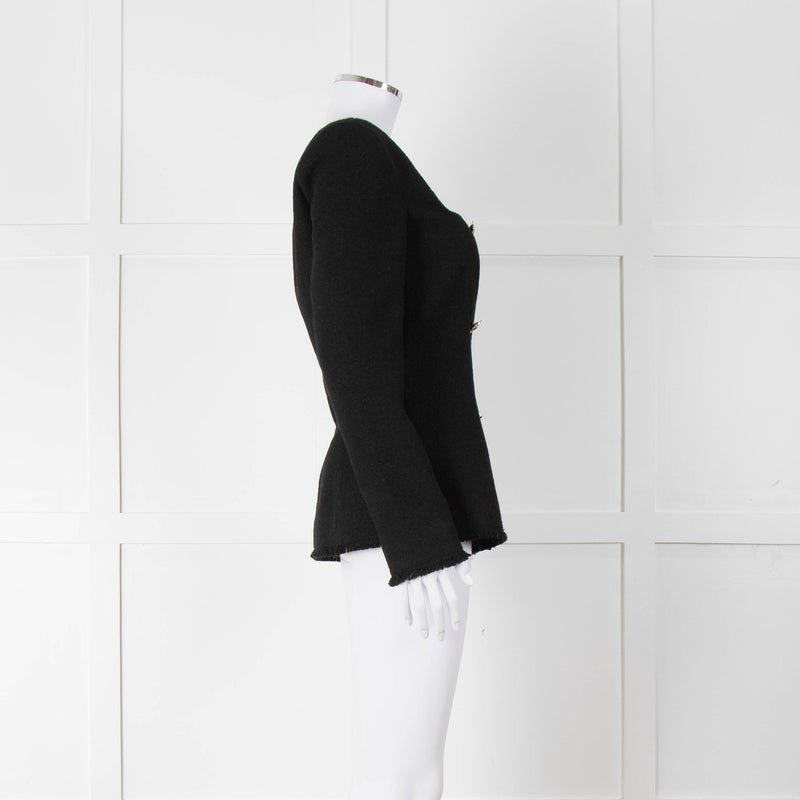 Reformation Boucle Square Neck Blazer with Gold Buttons