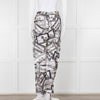 Joseph Grey Graphic Silk Jogger Style Trousers