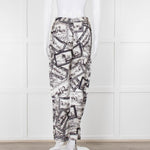 Joseph Grey Graphic Silk Jogger Style Trousers