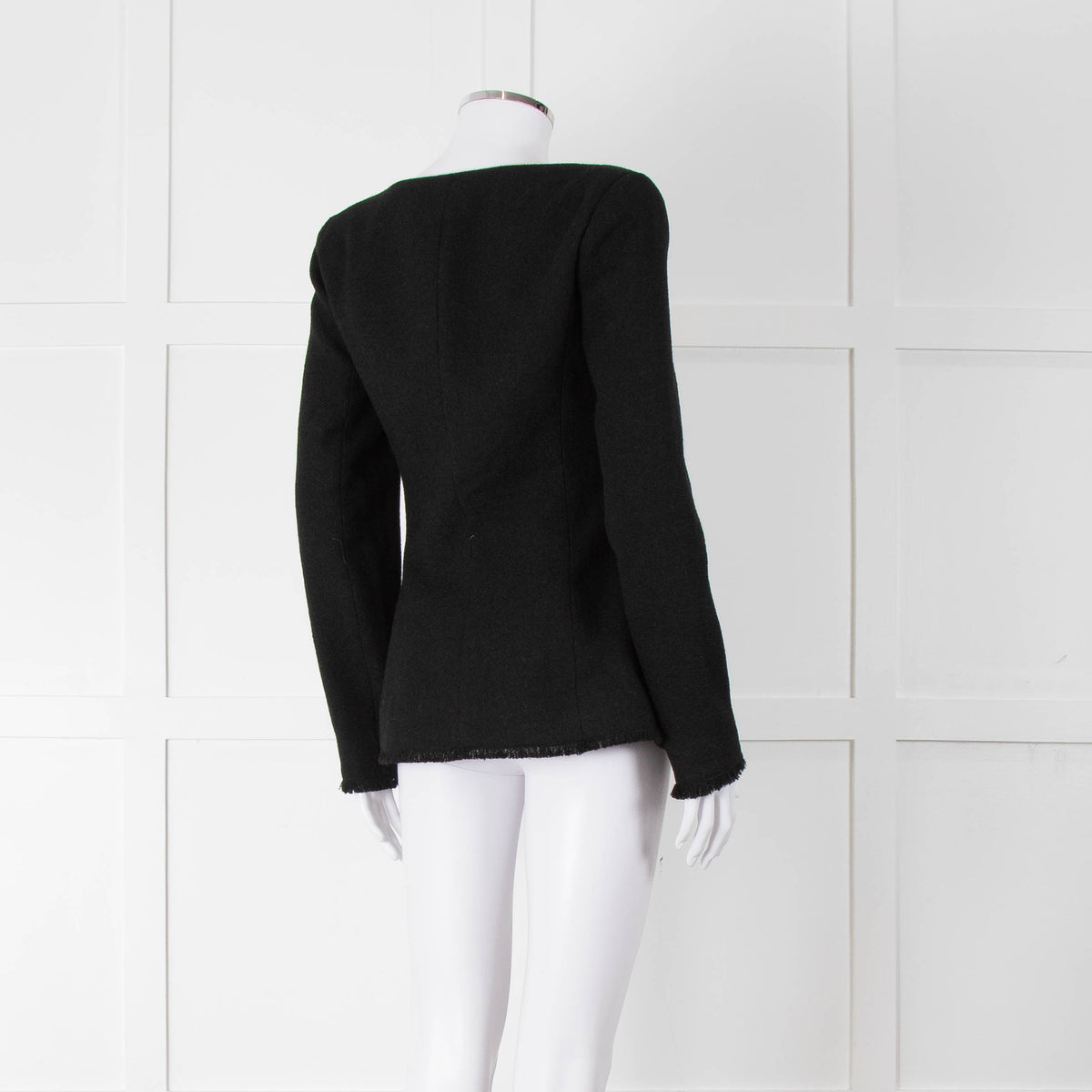 Reformation Boucle Square Neck Blazer with Gold Buttons