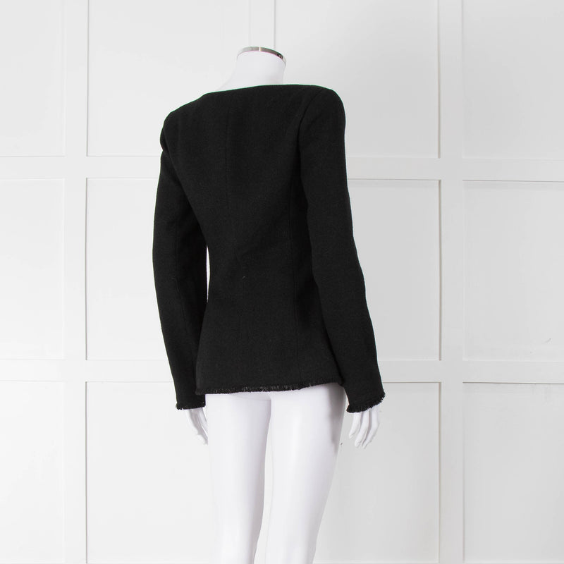 Reformation Boucle Square Neck Blazer with Gold Buttons