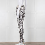 Joseph Grey Graphic Silk Jogger Style Trousers