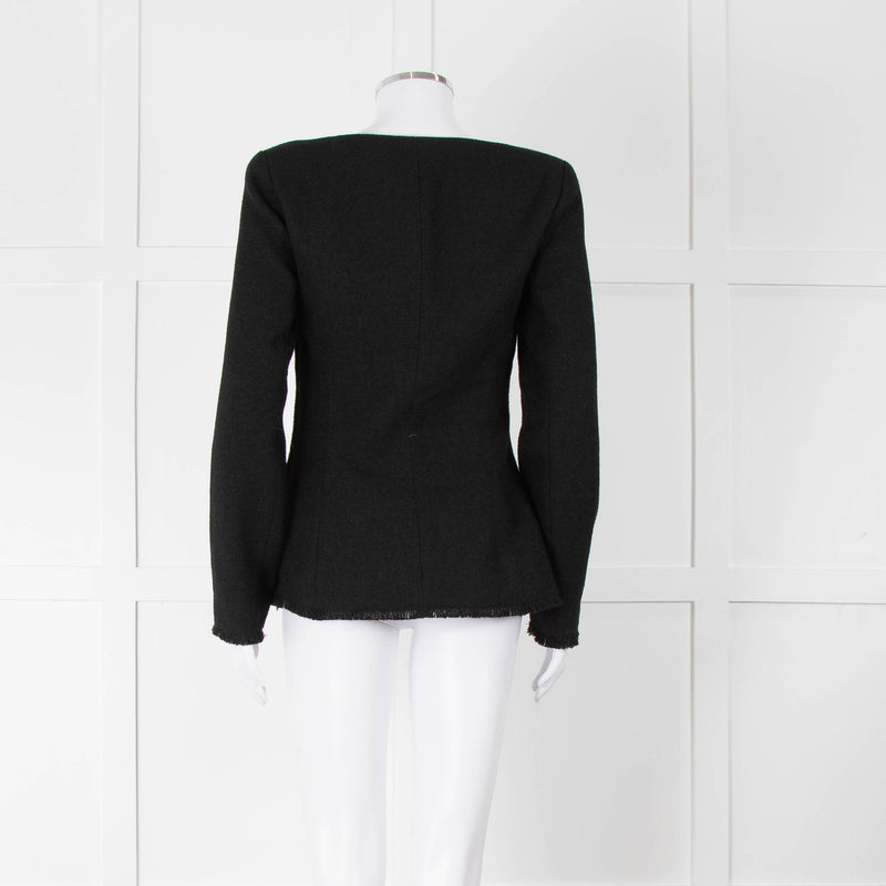 Reformation Boucle Square Neck Blazer with Gold Buttons