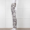Joseph Grey Graphic Silk Jogger Style Trousers