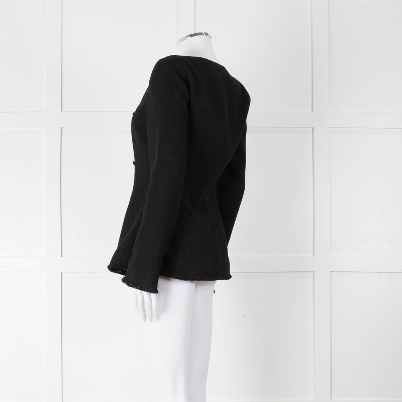 Reformation Boucle Square Neck Blazer with Gold Buttons