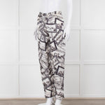 Joseph Grey Graphic Silk Jogger Style Trousers