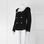 Reformation Boucle Square Neck Blazer with Gold Buttons