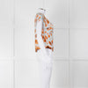 Bimba Y Lola Orange and Blue Watercolour Animal Print Tie Shoulder Blouse