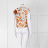 Bimba Y Lola Orange and Blue Watercolour Animal Print Tie Shoulder Blouse