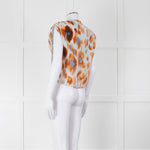 Bimba Y Lola Orange and Blue Watercolour Animal Print Tie Shoulder Blouse