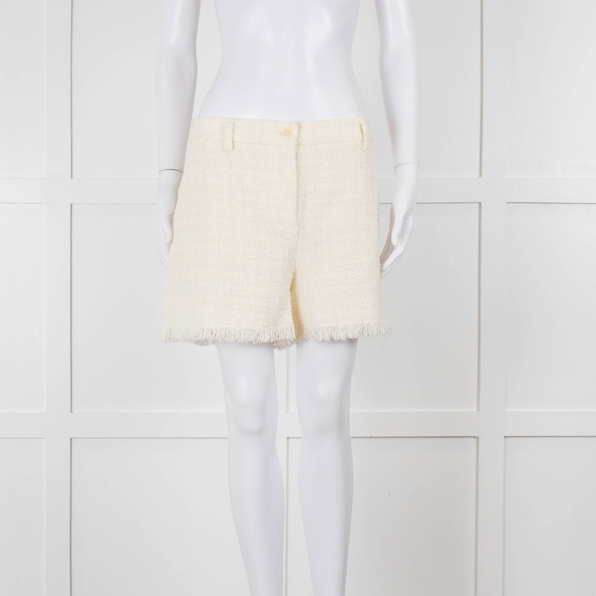 Pinko Cream Boucle Shorts