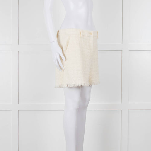 Pinko Cream Boucle Shorts