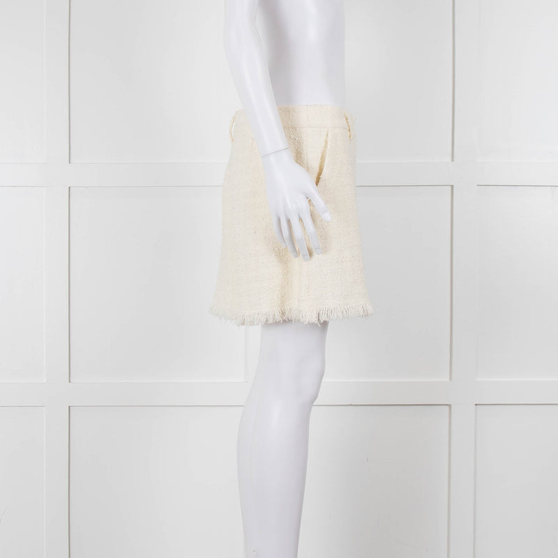 Pinko Cream Boucle Shorts