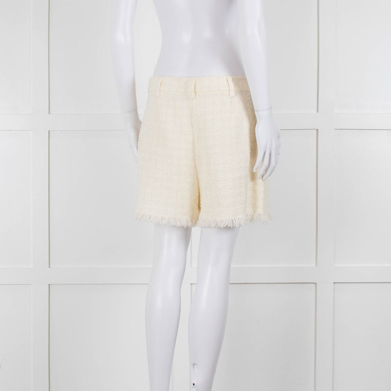 Pinko Cream Boucle Shorts