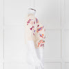 Max & Co Cream Cotton Knit Cardigan with Abstract Flower Embroidery