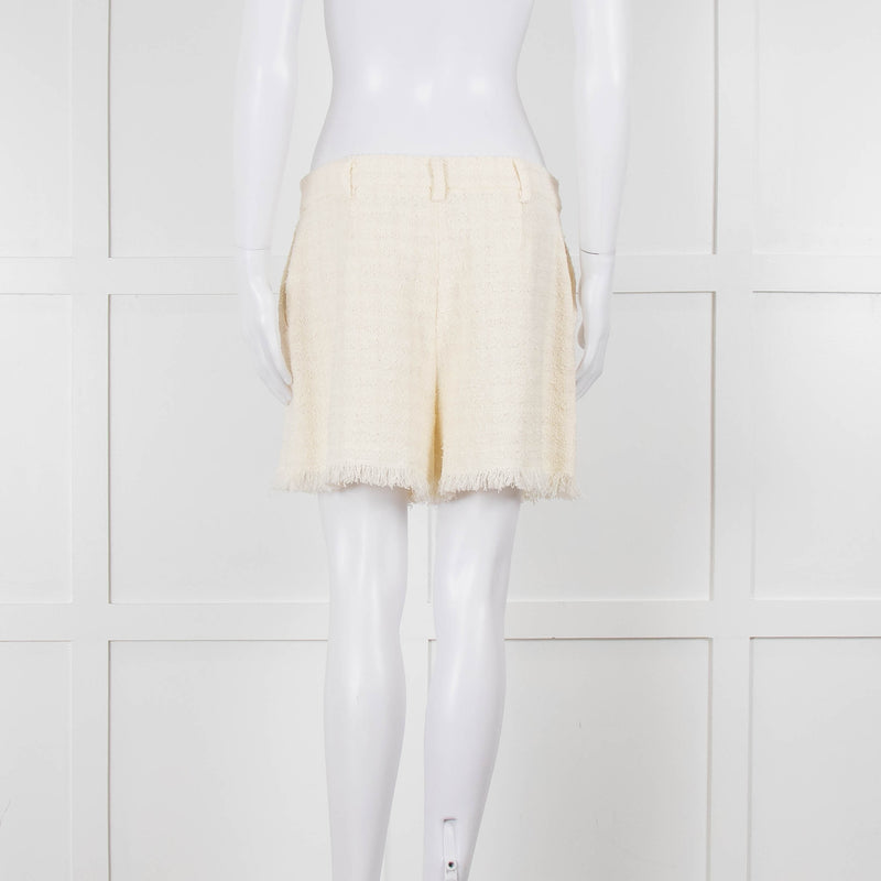 Pinko Cream Boucle Shorts