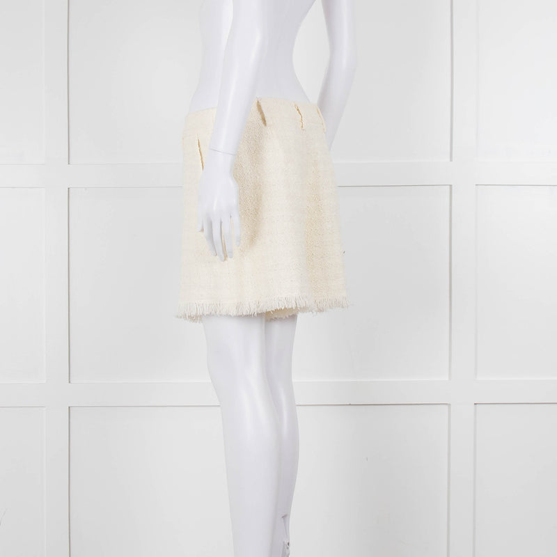 Pinko Cream Boucle Shorts