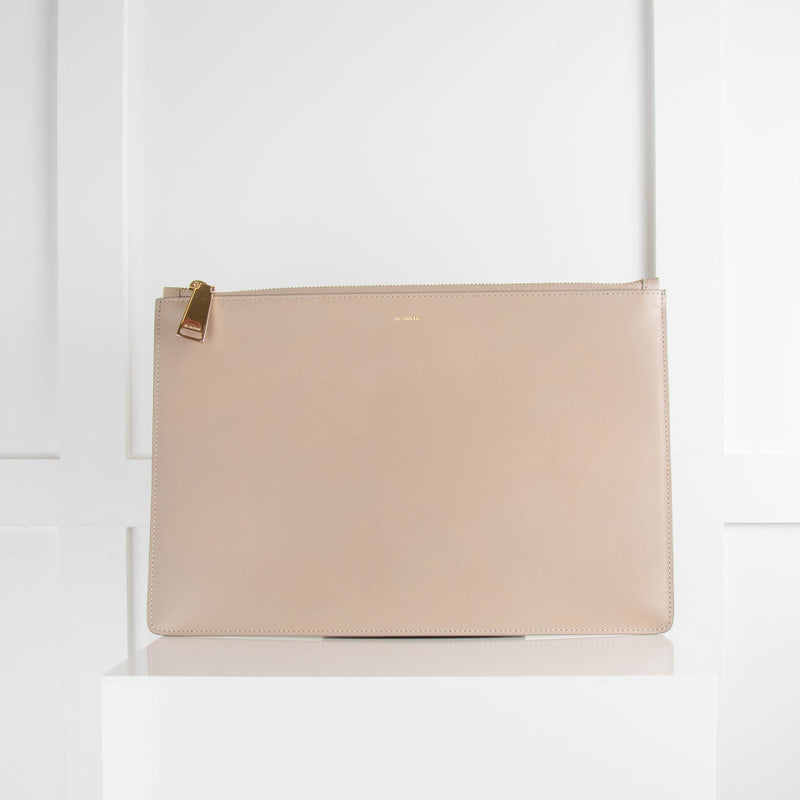 Jill Sander Beige Clutch Case
